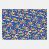 ハッピーイースターカラフルデイジーモダンバブルレター ラッピングペーパーシート (正面)