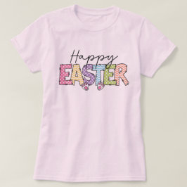 ハッピーイースターカラフルバニーデザイン Tシャツ