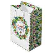 ハッピーイースターカラフルフラワーズ&エッグリース ミディアムペーパーバッグ (正面アングル)