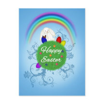 ハッピーイースターカラフルプラネットホリディハガキ