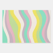 ハッピーイースターカラフルモダンストライプパステル ラッピングペーパーシート (正面3)
