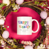 ハッピーイースターカラフルレトロタイポグラフィ コーヒーマグカップ