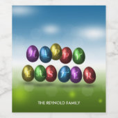 ハッピーイースターカラフル卵 ワインラベル (シングルラベル)