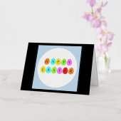 ハッピーイースターカラフル卵 箔グリーティングカード (蘭)