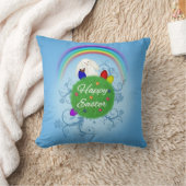 ハッピーイースターカラフル惑星 クッション (ブランケット)