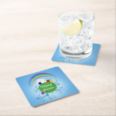 ハッピーイースターカラフル惑星 スクエアペーパーコースター (インサイチュ)