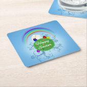 ハッピーイースターカラフル惑星 スクエアペーパーコースター (アングル)