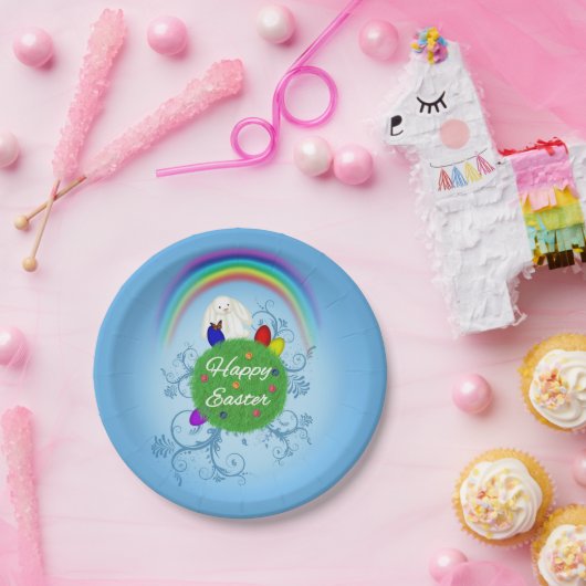 ハッピーイースターカラフル惑星 ペーパープレート (パーティー)