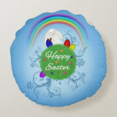 ハッピーイースターカラフル惑星 ラウンドクッション (裏面)