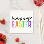 ハッピーイースターカラフル表の設定 スタンダードカクテルナプキン (インサイチュ)