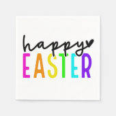 ハッピーイースターカラフル表の設定 スタンダードカクテルナプキン (正面)