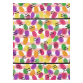 ハッピーイースターカラフル豆水色 テーブルクロス (正面)