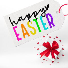 ハッピーイースターカラフル パーソナライズされた ギフトタグ