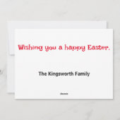 ハッピーイースターカラフル パーソナライズされた シーズンカード (裏面)