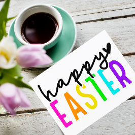 ハッピーイースターカラフル パーソナライズされた シーズンカード