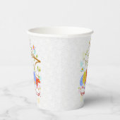 ハッピーイースターカラフル – 卵と鳥の花形 紙コップ (右)