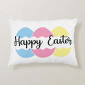 ハッピーイースターカラーパステルエッグ アクセントクッション (正面)