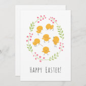 ハッピーイースターカワイトひよこフローラ卵リースカード シーズンカード (正面/裏面)