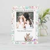 ハッピーイースターカワイトバニーフローラ写真はがき シーズンカード (スタンド正面)