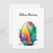 ハッピーイースターカードデザインインスペインの シーズンカード (正面/裏面)