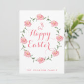ハッピーイースターカードピンクバニーとリース シーズンカード (スタンド正面)