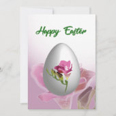 ハッピーイースターカード卵と水彩花 シーズンカード (正面)
