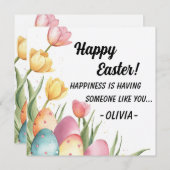 ハッピーイースターカード、ハッピー春の花 シーズンカード (正面/裏面)