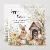 ハッピーイースターカード、バニーエッグ シーズンカード (正面/裏面)