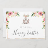 ハッピーイースターカード(フローラバニー) 招待状 (正面)