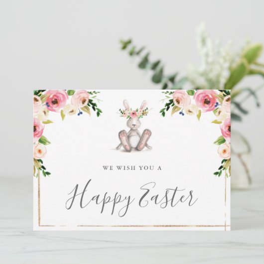 ハッピーイースターカード(フローラバニー) 招待状 (スタンド正面)