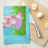 ハッピーイースターガールピギー キッチンタオル (四つ折り)