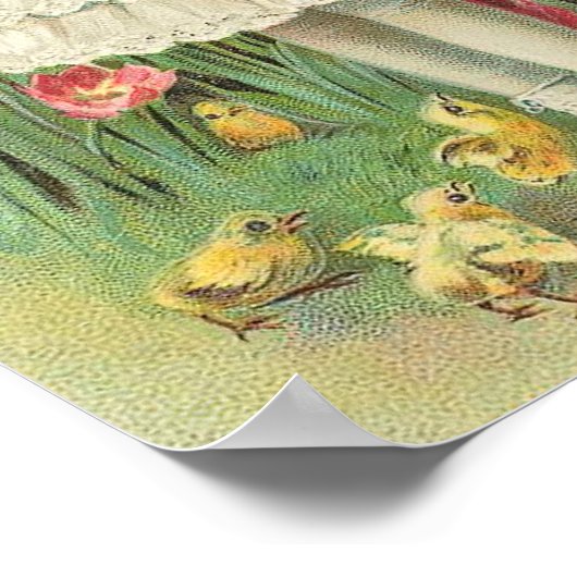 ハッピーイースターガールヴィンテージ ポスター (角)