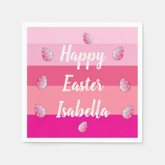 ハッピーイースターキャンディカラーと卵 スタンダードカクテルナプキン (正面)