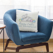 ハッピーイースターキュイシンプルタイポグラフィパステルエレガント クッション