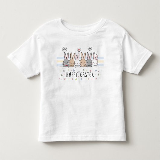 ハッピーイースターキュートイースターバニー トドラーTシャツ (正面)