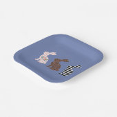 ハッピーイースターキュートイースターレオパードバニーラビット ペーパープレート (傾斜あり)