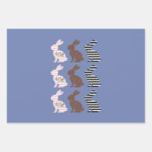 ハッピーイースターキュートイースターレオパードバニーラビット ラッピングペーパーシート (正面)