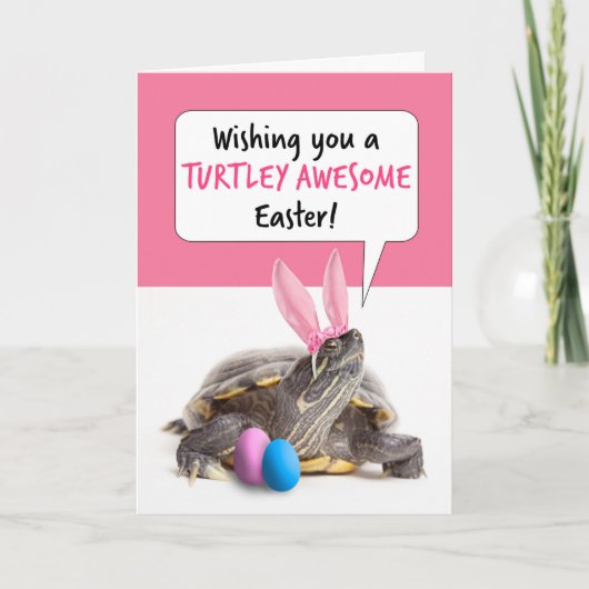 ハッピーイースターキュートタートルオムバニーイヤーズ シーズンカード (正面)
