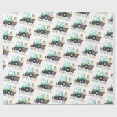 ハッピーイースターキュートトラクター ラッピングペーパー (フラット)