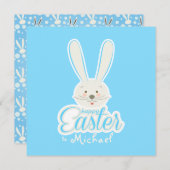ハッピーイースターキュートバニーイースターエッグ狩りパーティー シーズンカード (正面/裏面)