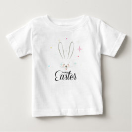ハッピーイースターキュートバニーイースターエッグ狩りパーティー ベビーTシャツ