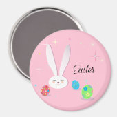 ハッピーイースターキュートバニーイースターエッグ狩りパーティー マグネット (正面/裏面)