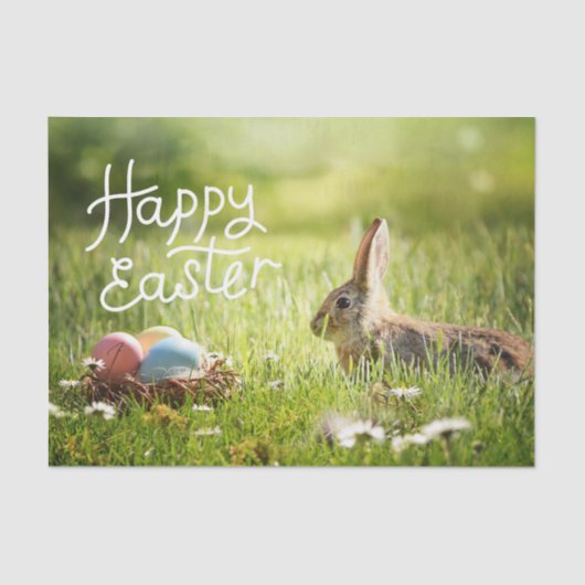 ハッピーイースターキュートバニーカラフルイースター 薄葉紙 (正面)