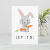ハッピーイースターキュートバニーキャロットホリデーカード シーズンカード (スタンド正面)