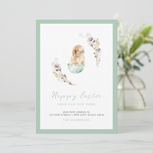 ハッピーイースターキュートバニーニューホームアナウンスメント 案内状 (スタンド正面)