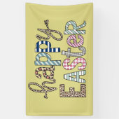 ハッピーイースターキュートフローラバニー春ヒョウ 横断幕 (縦)