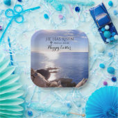 ハッピーイースターキリストが青い海写真を復活 ペーパープレート (パーティー)