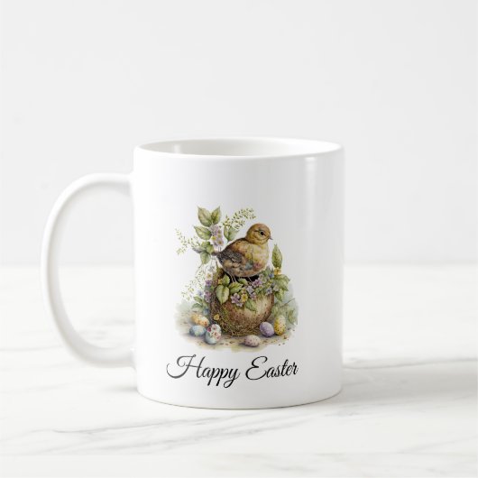 ハッピーイースターギフトかわいいヴィンテージの卵 コーヒーマグカップ (左)
