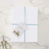 ハッピーイースターギフトラベルイースターバニーとイースターエッグ ギフトタグ (より糸付き)