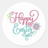 ハッピーイースタークラシックラウンドステッカー ラウンドシール (正面)
